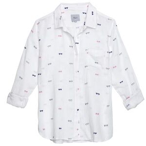 Rails Charli Sunnies linen long-sleeve button down, sunglasses print